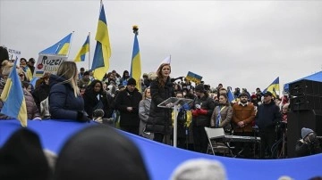 ABD'de Rusya-Ukrayna savaşının 1. yılı nedeniyle gösteriler yapıldı