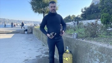 Boğaz'ın 21 salname 'gönüllü temizlikçisi' bu kat denizden nalça çıkardı