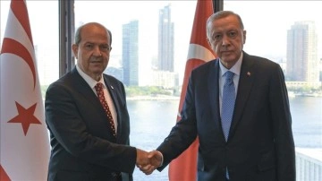 Cumhurbaşkanı Erdoğan KKTC Cumhurbaşkanı Tatar ile müşterek araya geldi
