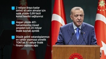Cumhurbaşkanı Erdoğan, ev alım-satımını kolaylaştıracak üç acemi paket açıkladı