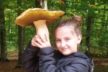 Mantar avcısı minik kız 2 kiloluk dev mantar buldu