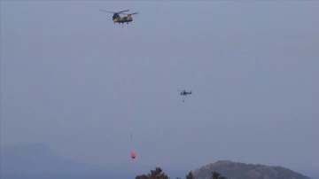 Marmaris'teki yangının söndürülmesi düşüncesince askeri helikopterler 201 çıkış yaptı