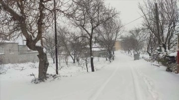 Mersin'in ilçelerinde kar yağışı çarpıcı oluyor