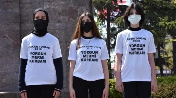 Trabzon'da ortaöğretim öğrencileri "Mutluluğa kurşun sıkma" kampanyasına dikkati çekti