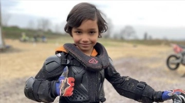 Türkiye şampiyonu 6 yaşındaki motosikletçi Poyraz'ın amacı büyük